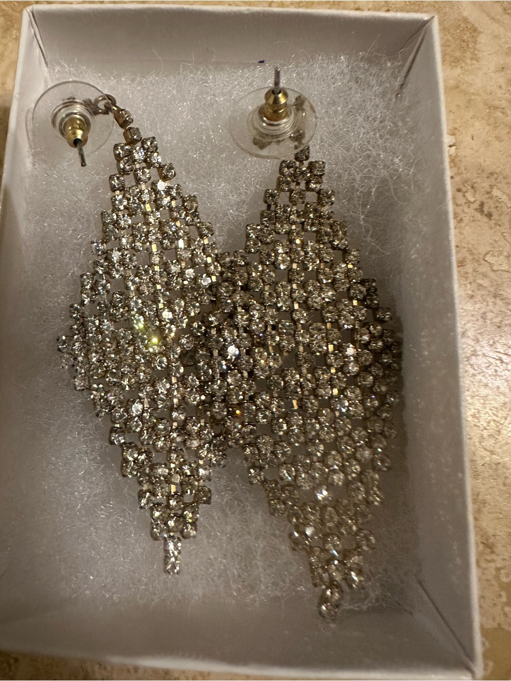 Sparkling Golden Crystal Drop Earrings - Women Jewelry